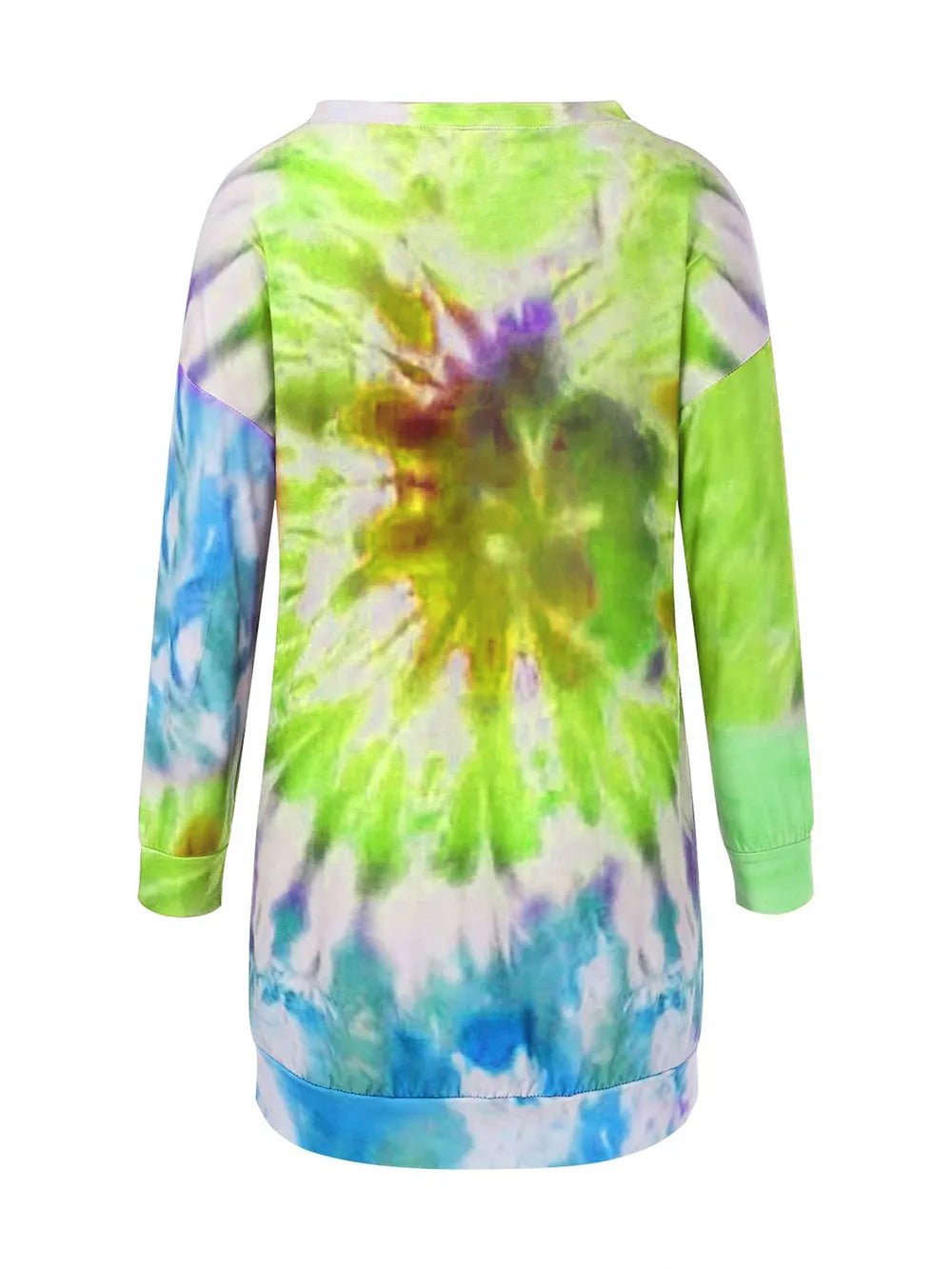 Full Size Tie - Dye Round Neck Long Sleeve Dress - Luxé Lane