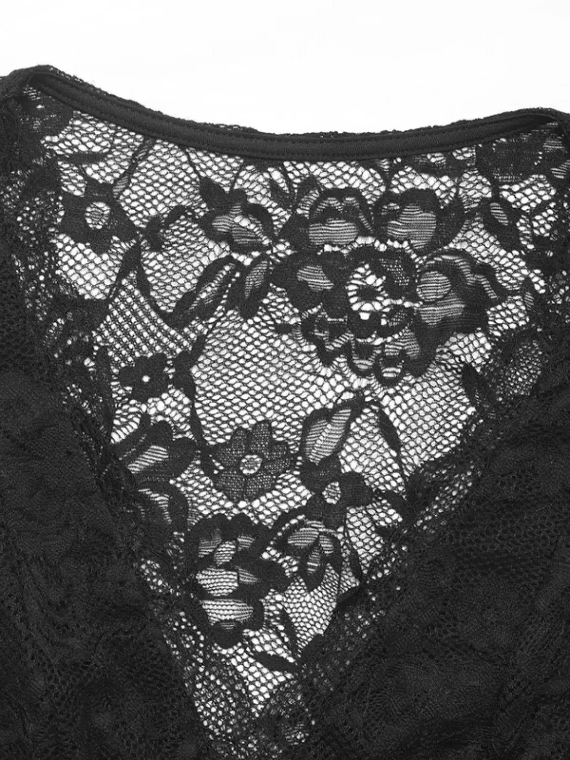 Lace Plunge Sleeveless Bodysuit - Luxe Lane Apparel