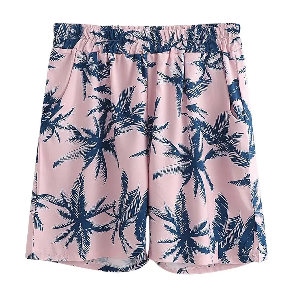 Men's Full Size Tropical Print Hawaiian Style Top and Shorts Set Plus Size - Luxe Lane Apparel