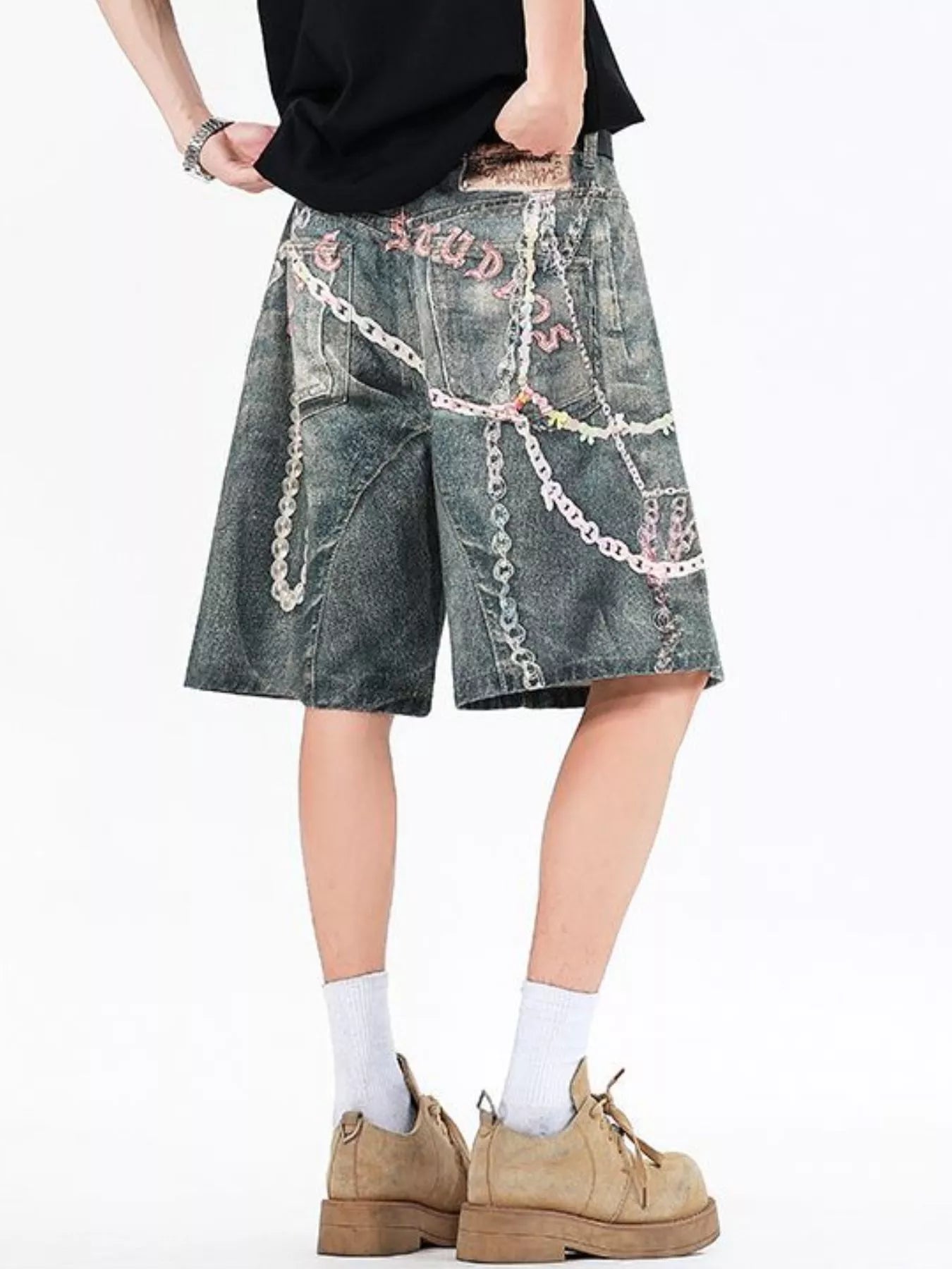 Men's Loose Fit Denim Shorts - Luxé Lane