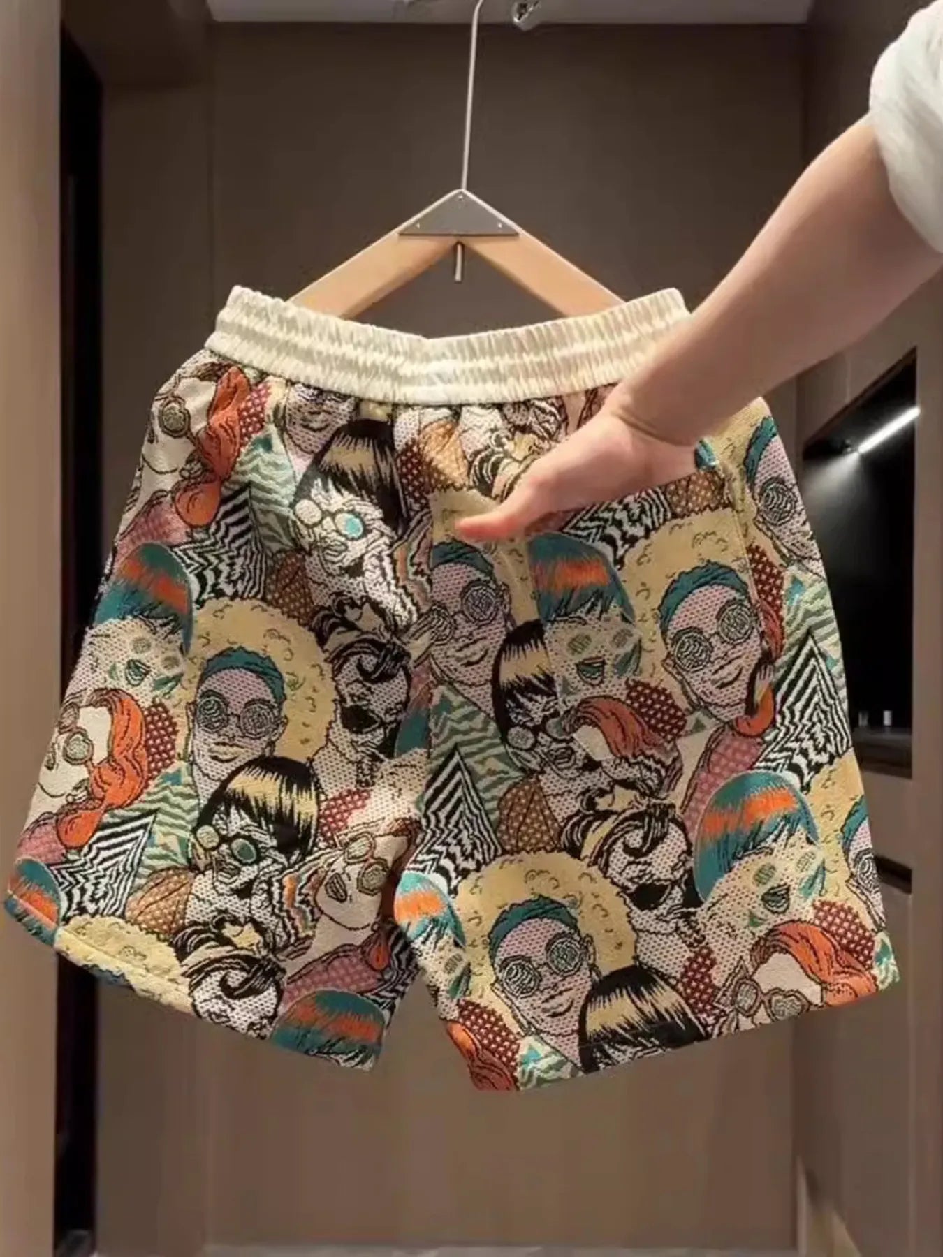 Men's Plus Size Printed Wide Leg Shorts - Luxe Lane Apparel