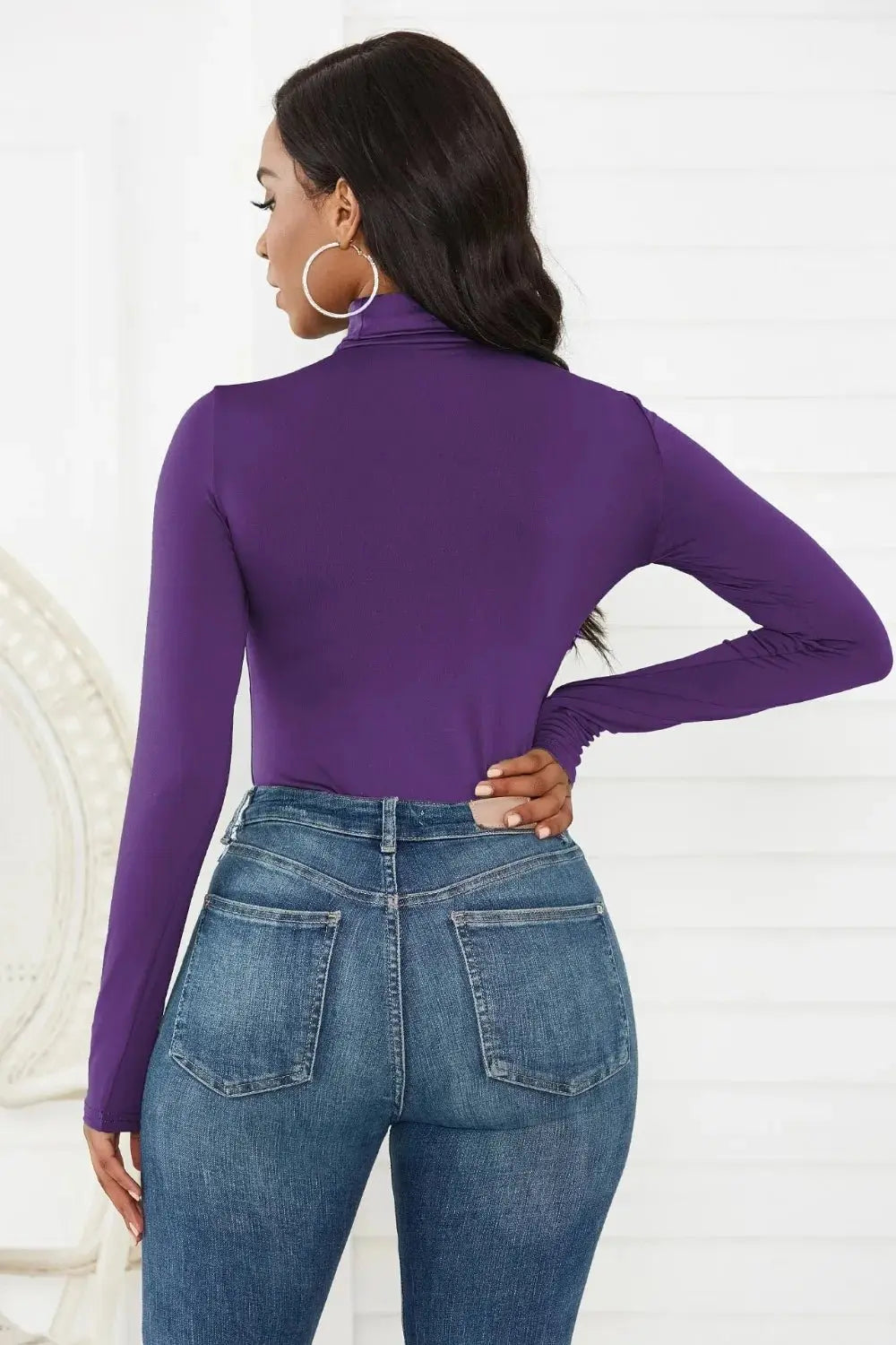 Turtleneck Long Sleeve Bodysuit - Luxe Lane Apparel