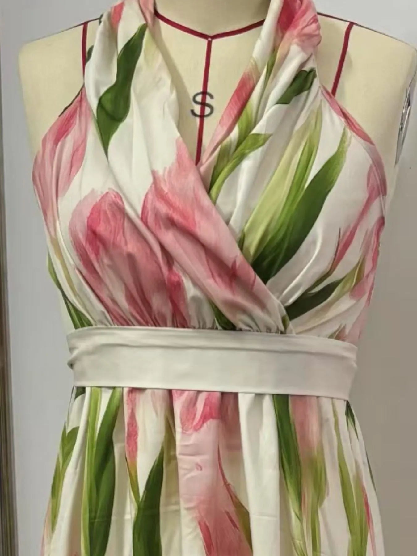 Floral Print Halter Neck Maxi Dress - Luxe Lane Apparel