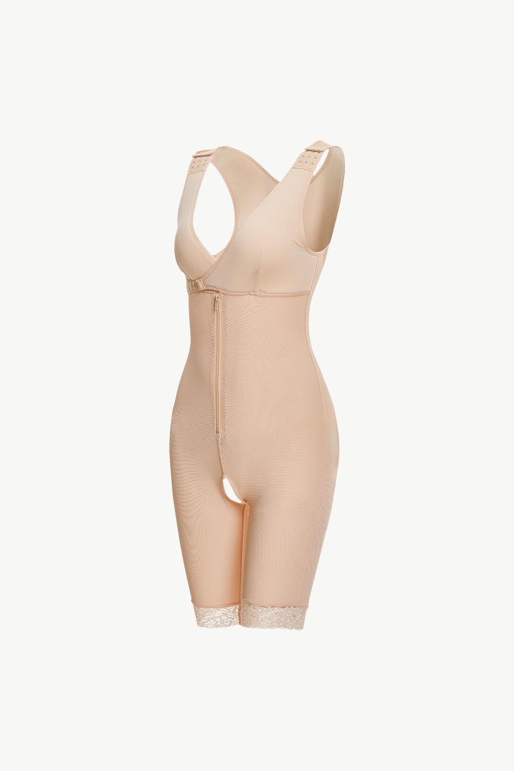 Full Size Lace Trim Shapewear with Zipper - Luxe Lane Apparel