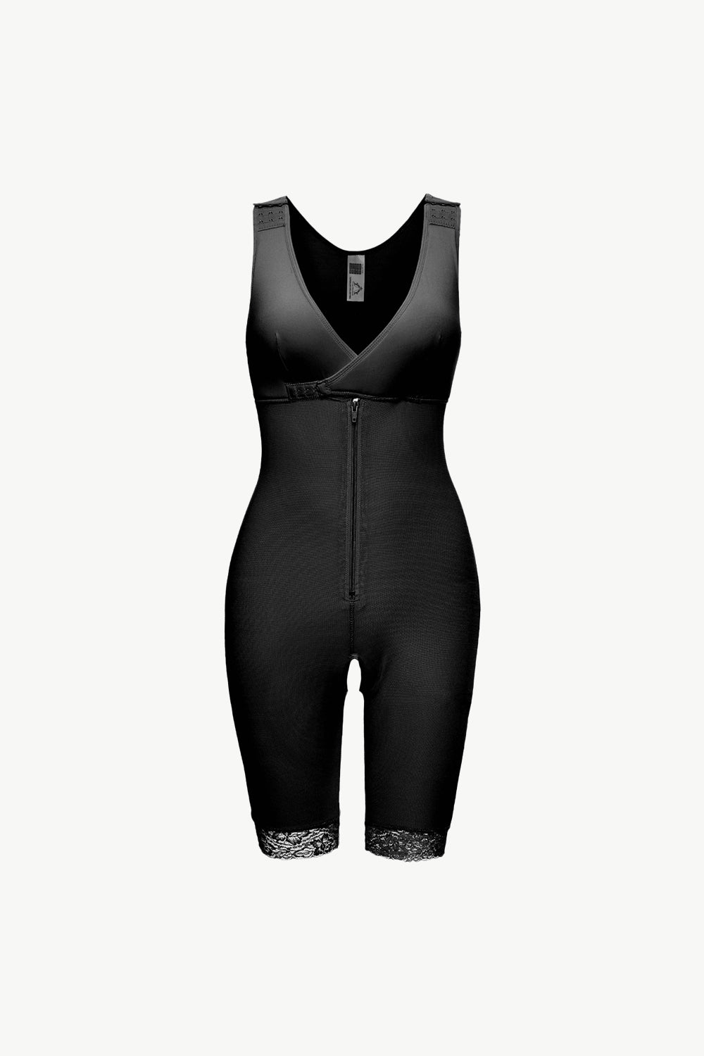 Full Size Lace Trim Shapewear with Zipper - Luxe Lane Apparel