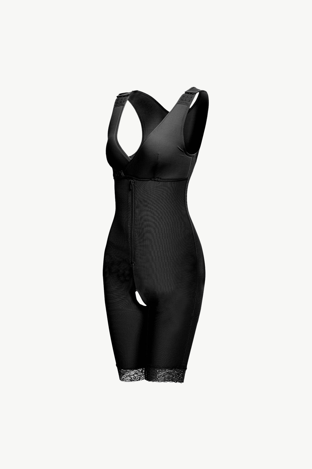 Full Size Lace Trim Shapewear with Zipper - Luxe Lane Apparel
