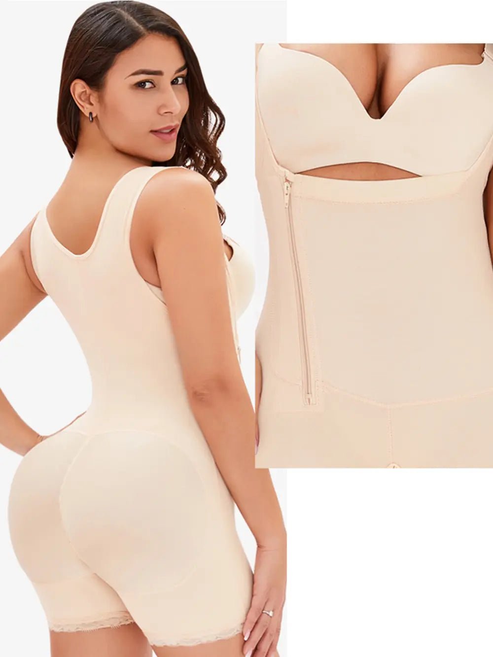 Full Size Side Zip Up Wide Strap Shapewear - Luxe Lane Apparel