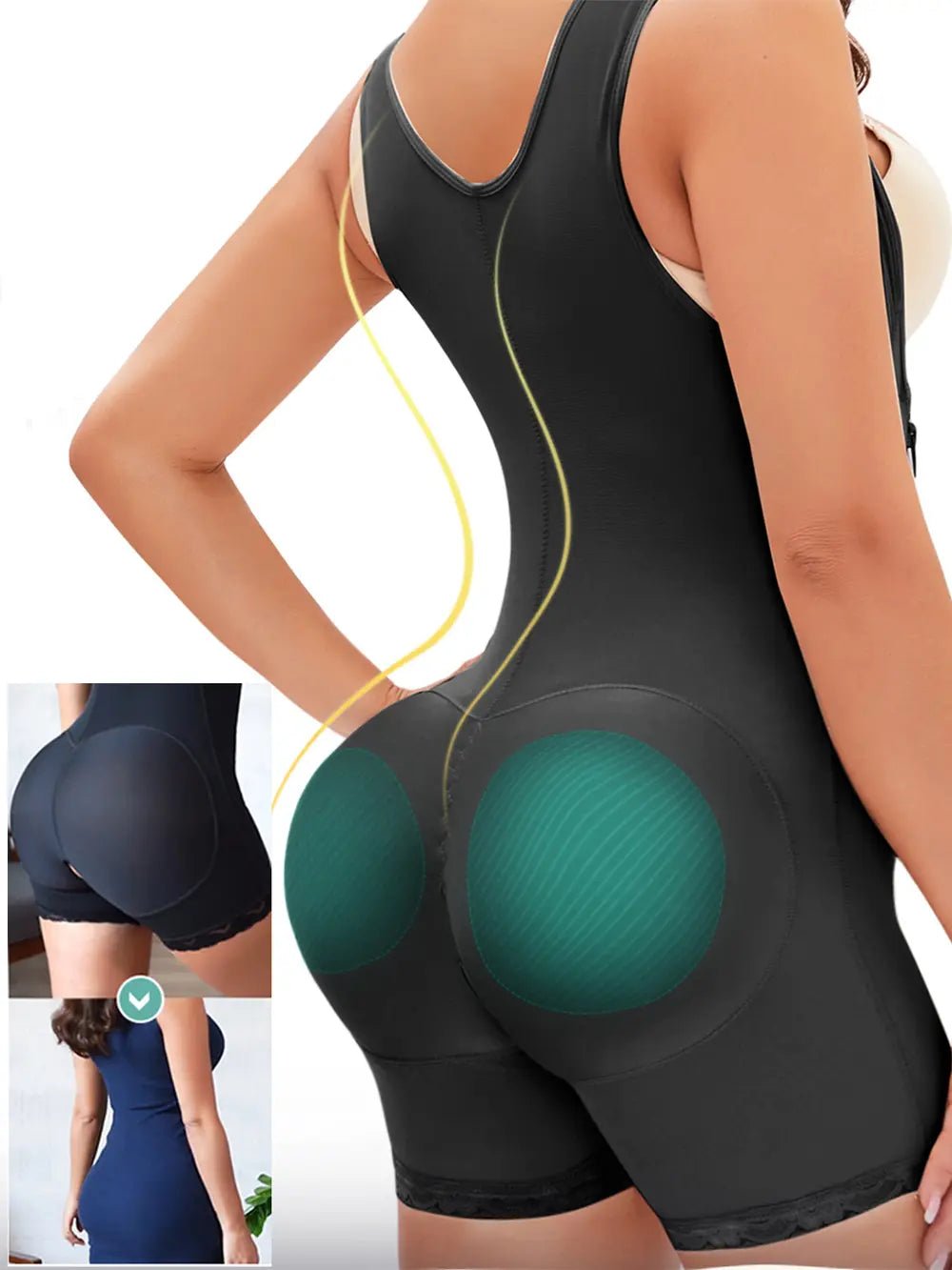 Full Size Side Zip Up Wide Strap Shapewear - Luxe Lane Apparel