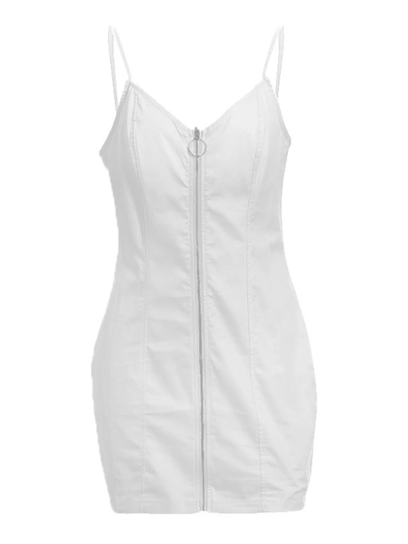 Full Size Zip - Front Bodycon Mini Dress Plus Size - Luxe Lane Apparel