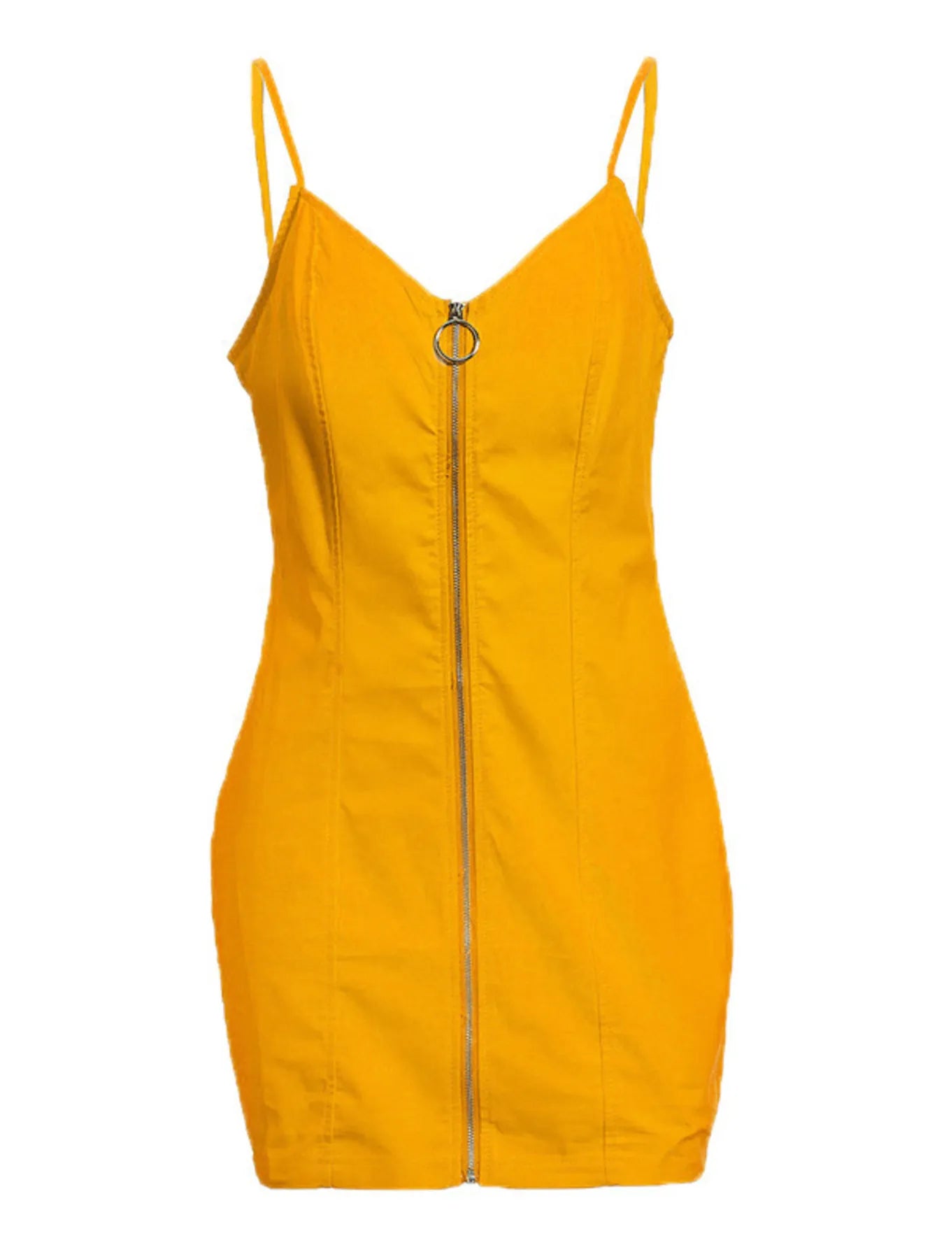Full Size Zip - Front Bodycon Mini Dress Plus Size - Luxe Lane Apparel
