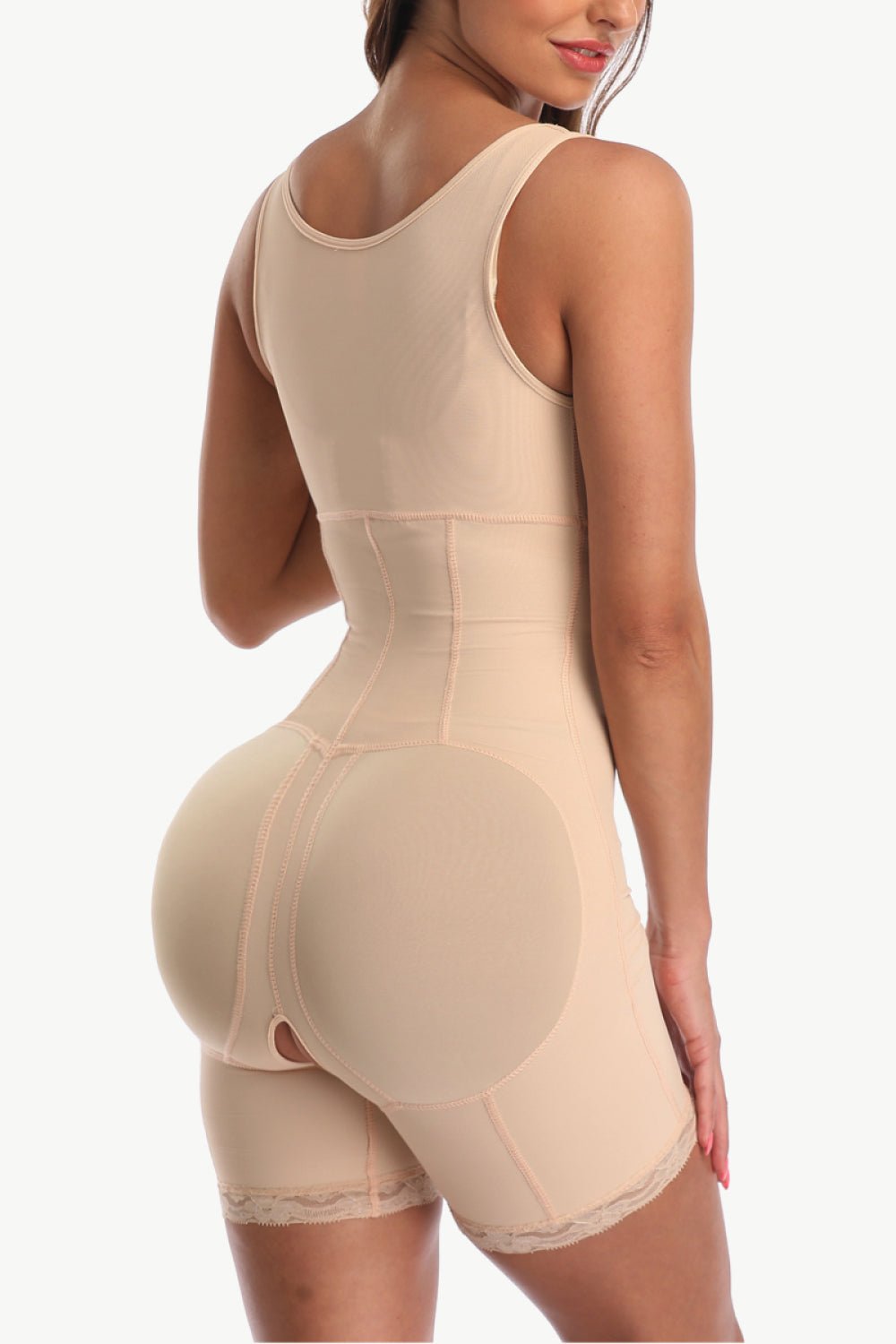 Full Size Zip - Up Lace Detail Shapewear - Luxe Lane Apparel