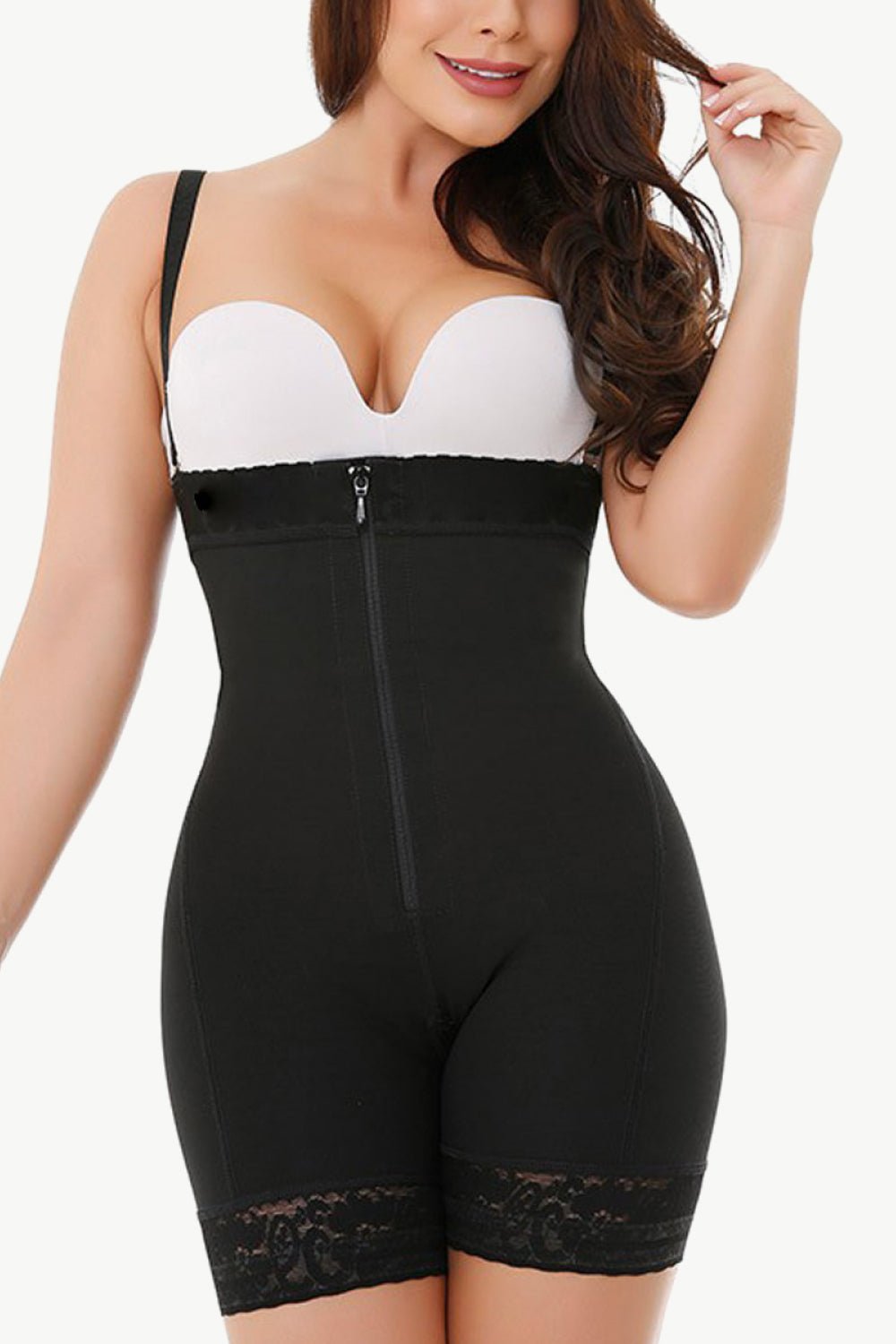 Full Size Zip Up Under - Bust Shaping Bodysuit - Luxe Lane Apparel