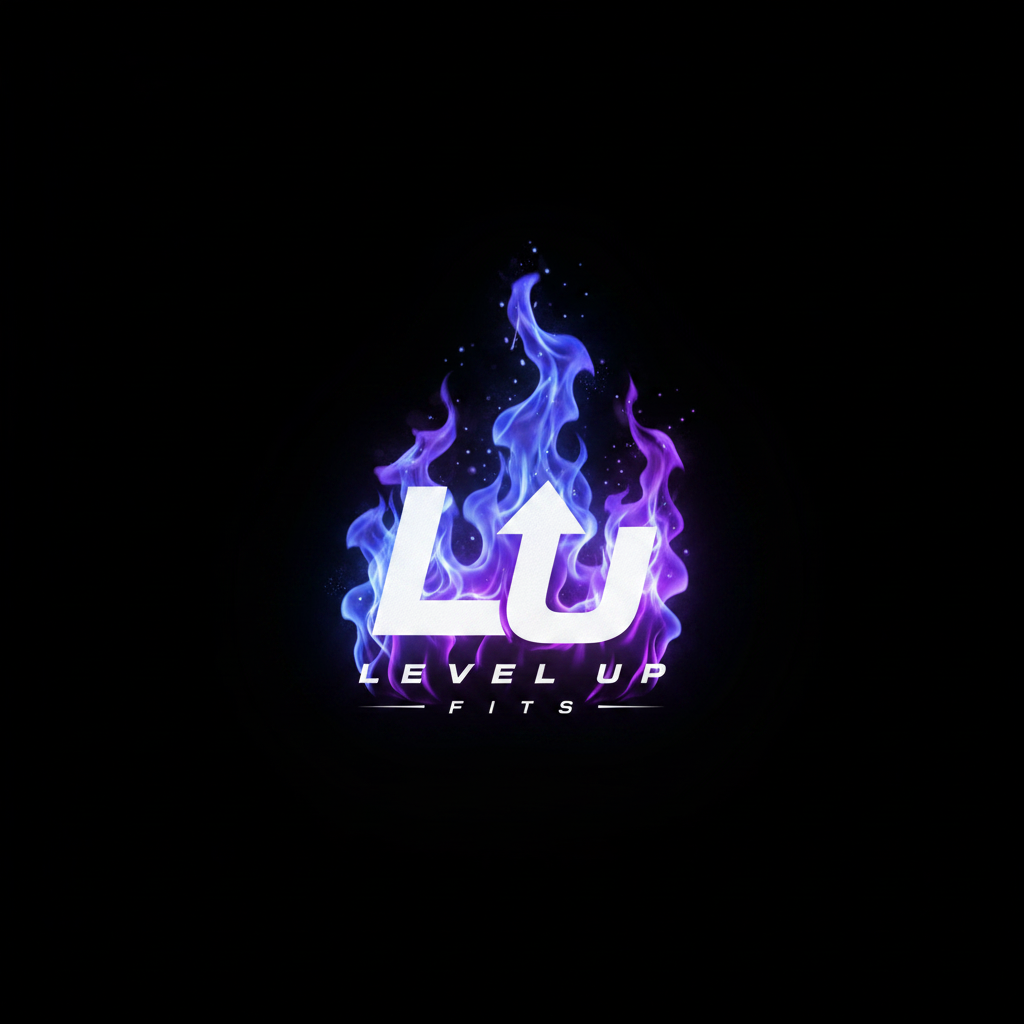 Level Up Fits Blue Purple Flames