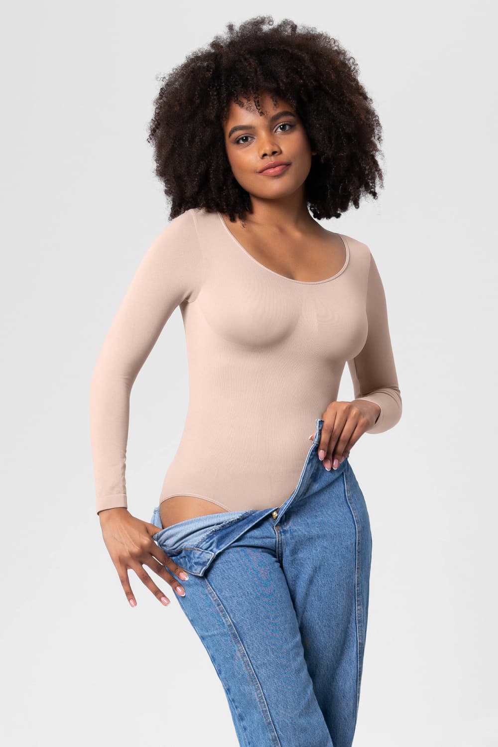 Long Sleeve Shaping Bodysuit - Luxe Lane Apparel