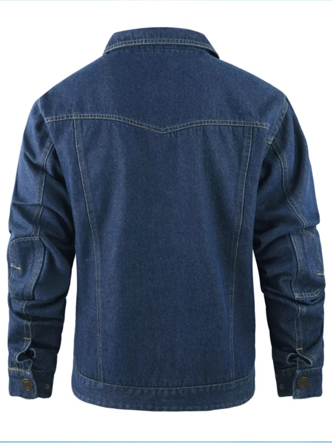 Men's Casual Snap Down Denim Jacket - Luxé Lane