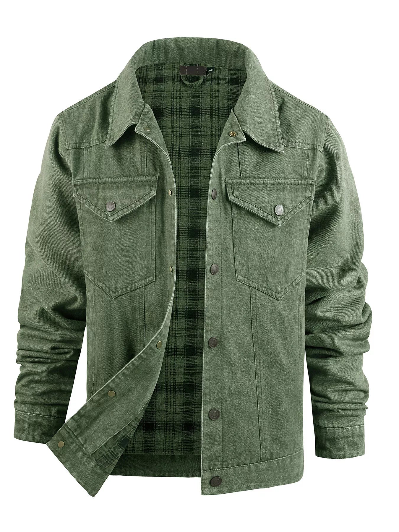 Men's Casual Snap Down Denim Jacket - Luxé Lane