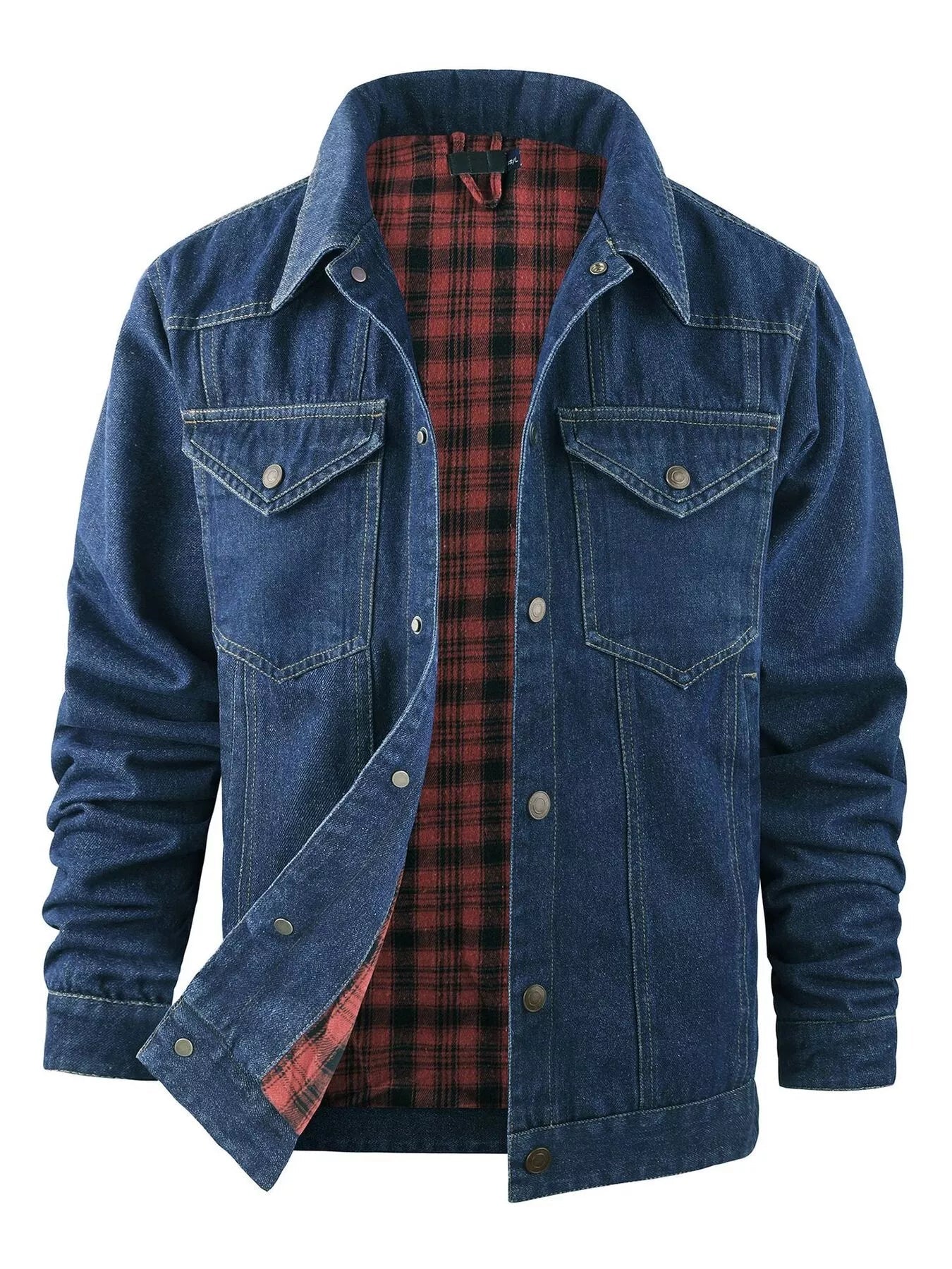 Men's Casual Snap Down Denim Jacket - Luxé Lane