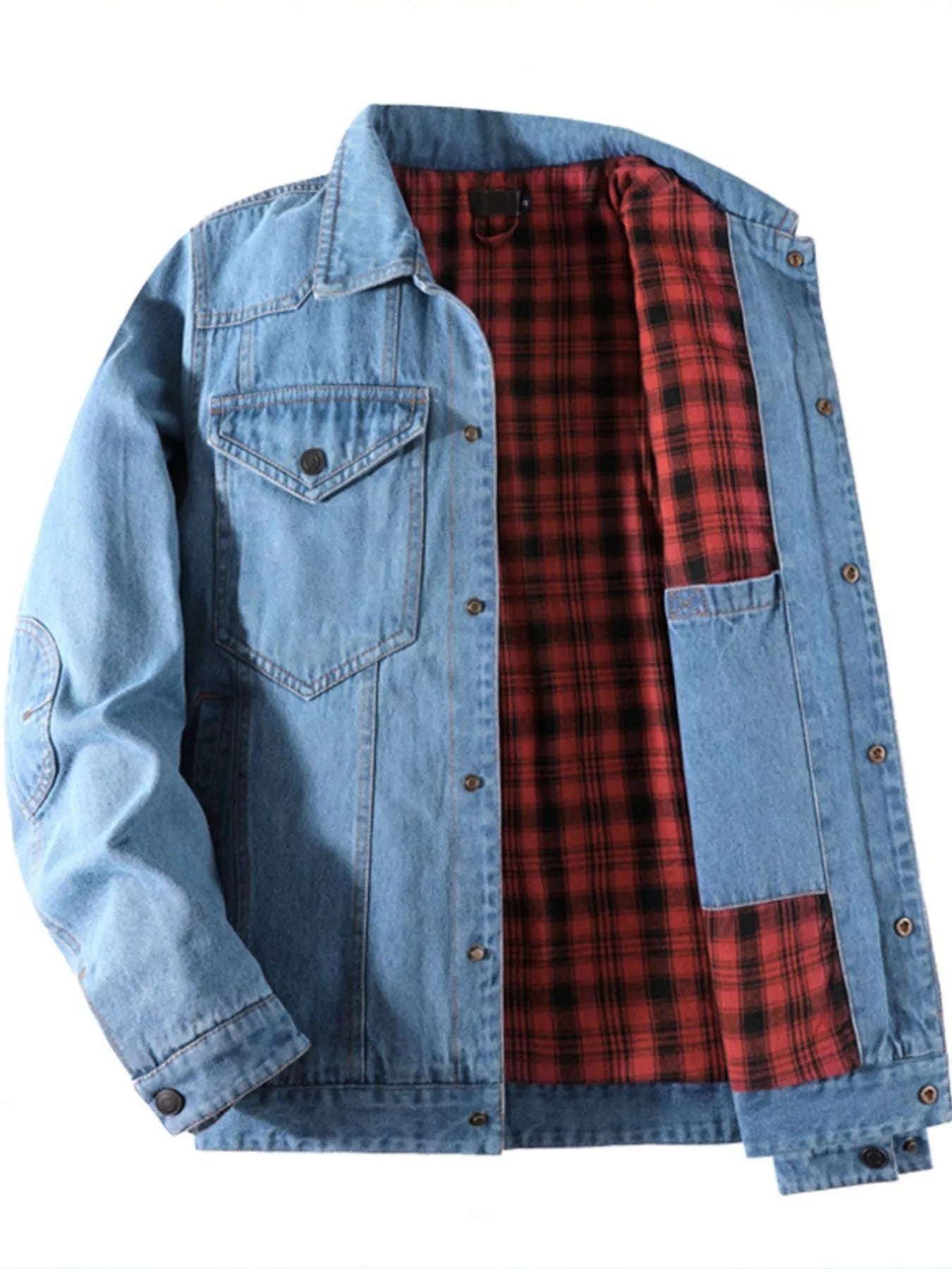 Men's Casual Snap Down Denim Jacket - Luxé Lane