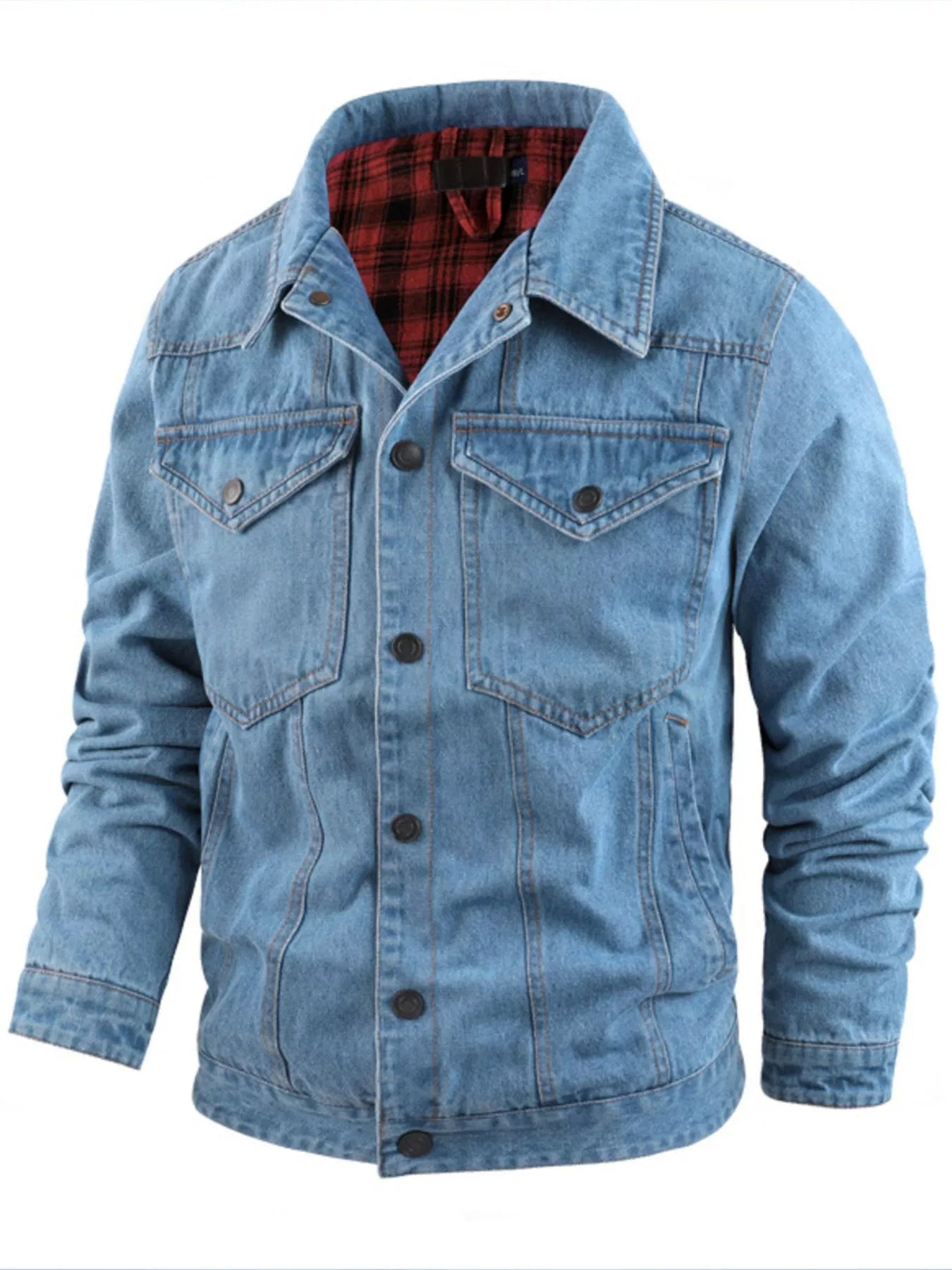 Men's Casual Snap Down Denim Jacket - Luxé Lane