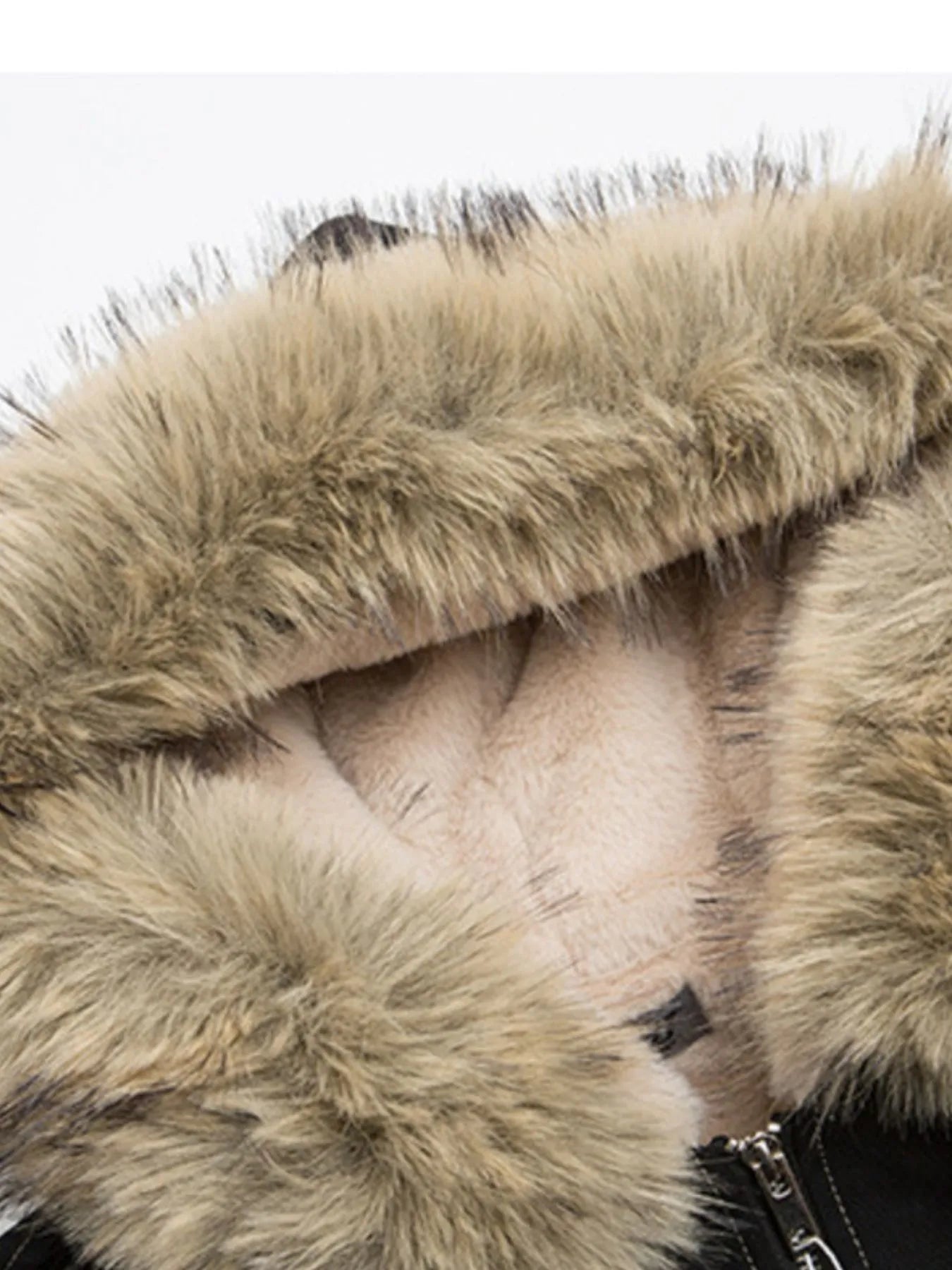 Men's Faux Fur Hooded Zip Up Jacket - Luxé Lane