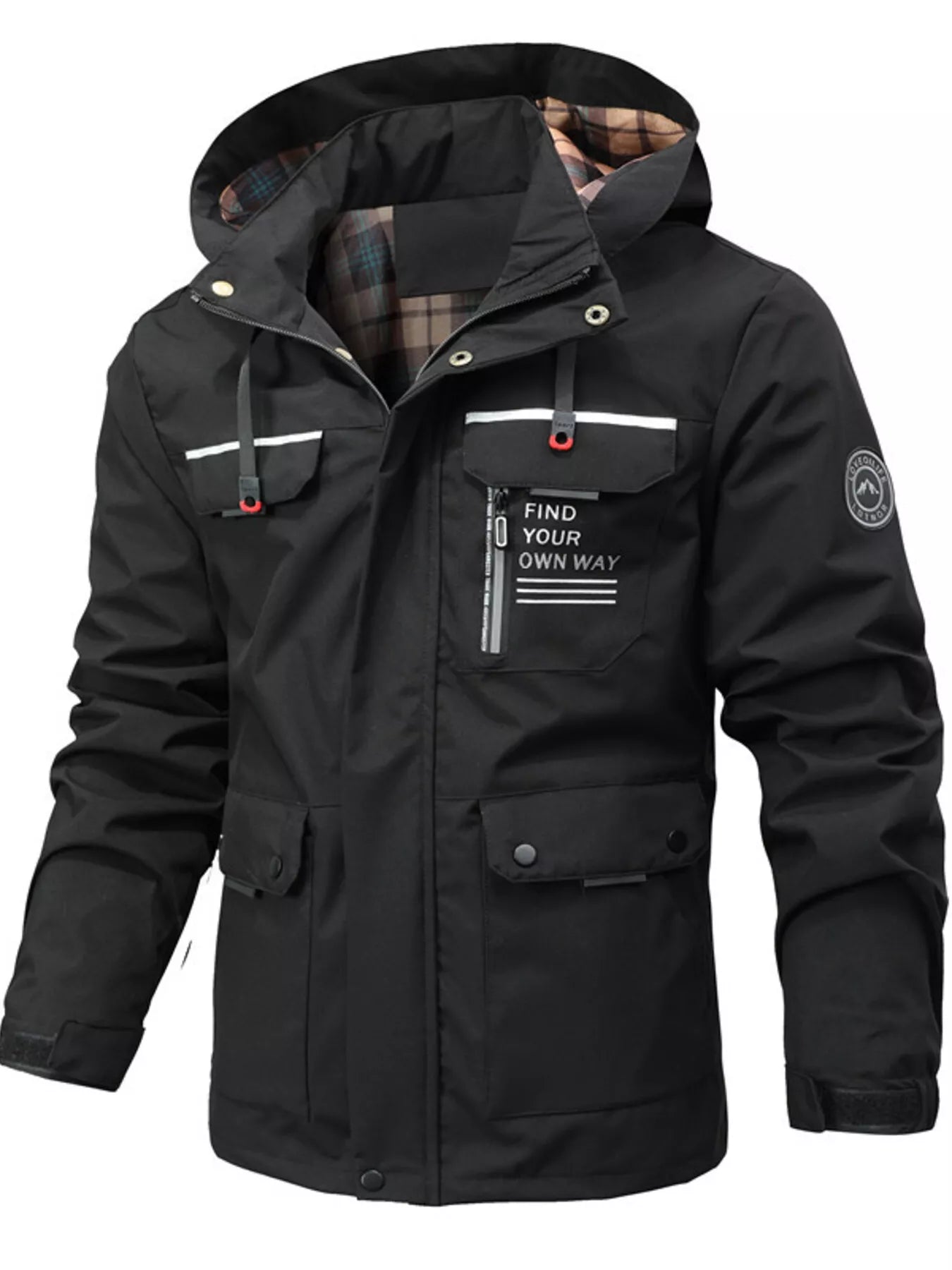 Men's Plus Size Hooded Outdoor Windproof Coat - Luxé Lane