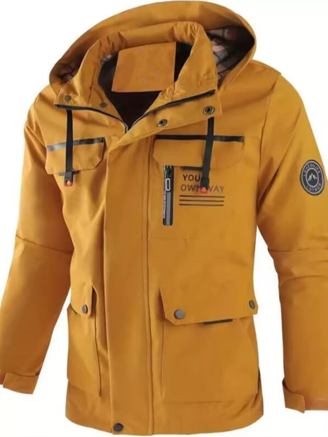 Men's Plus Size Hooded Outdoor Windproof Coat - Luxé Lane