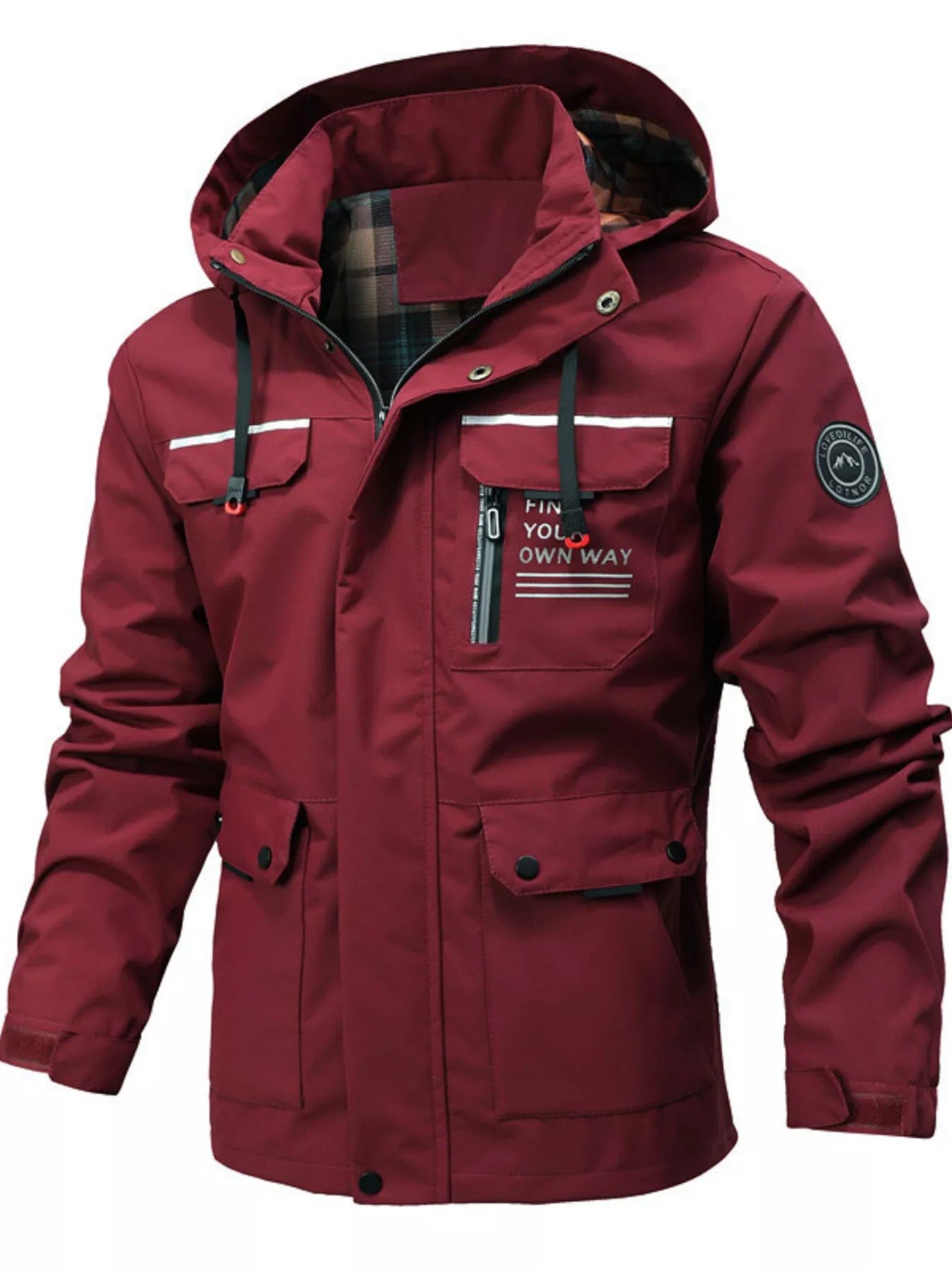 Men's Plus Size Hooded Outdoor Windproof Coat - Luxé Lane