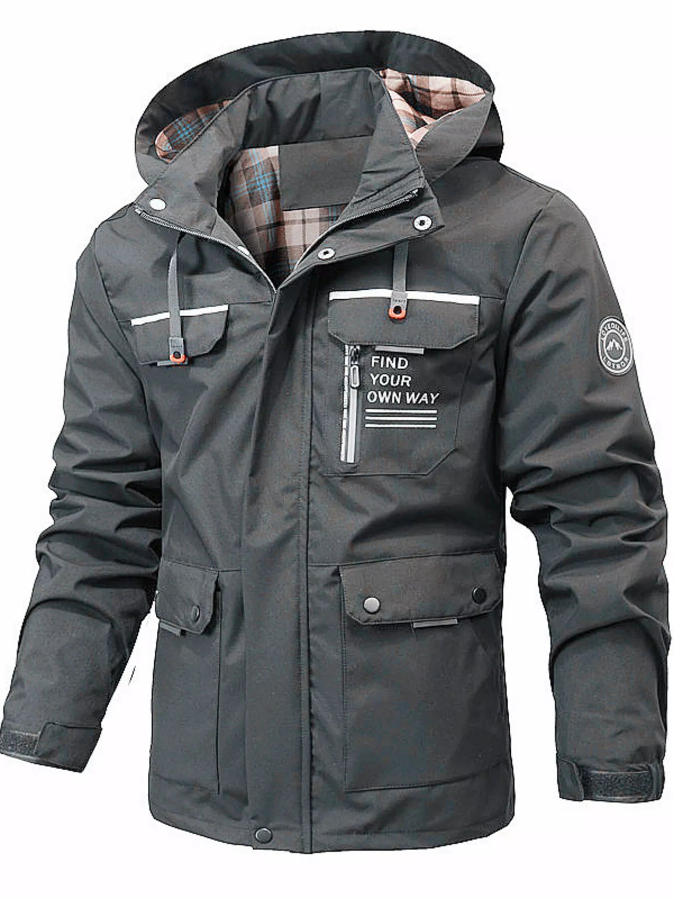 Men's Plus Size Hooded Outdoor Windproof Coat - Luxé Lane
