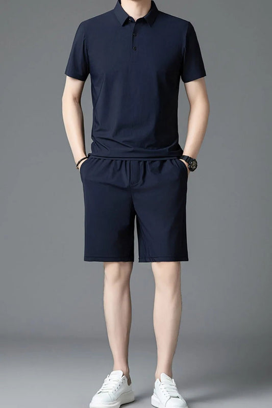Men's Plus Size Short Sleeve Polo and Shorts Set - Luxé Lane