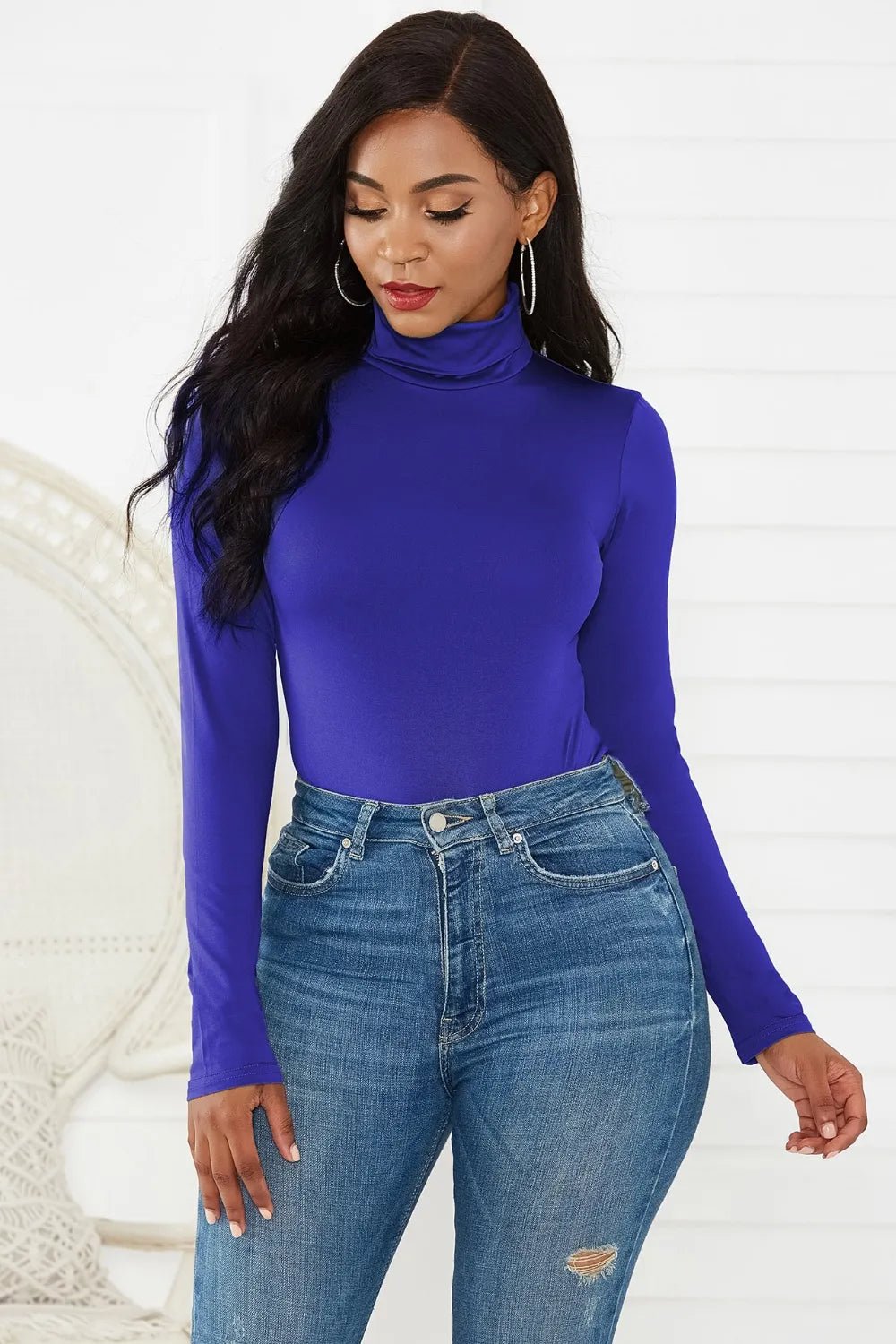 Turtleneck Long Sleeve Bodysuit - Luxe Lane Apparel