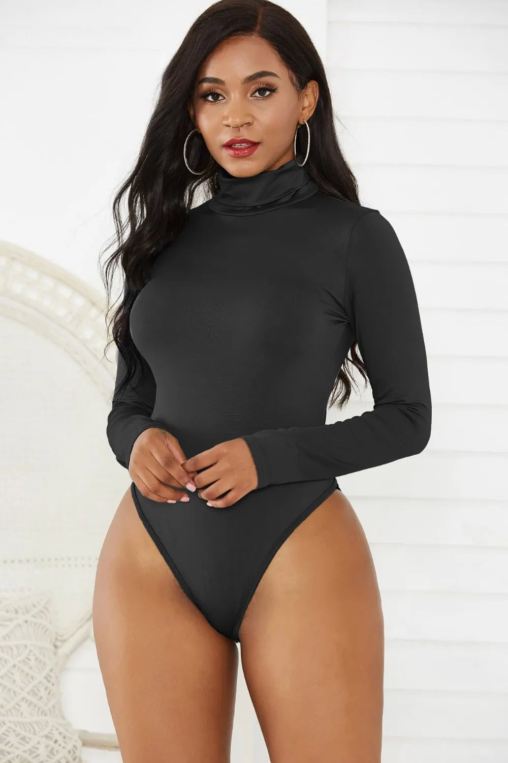 Turtleneck Long Sleeve Bodysuit - Luxe Lane Apparel